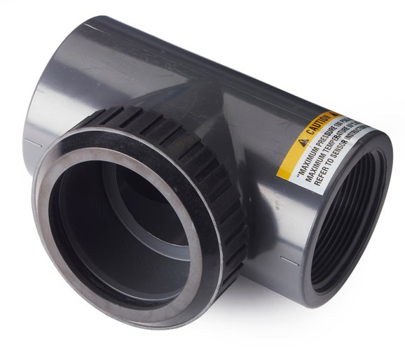 2" PVC Union Mounting Tee, For 1.5 inch pH/ORP sensors, No Junction Box