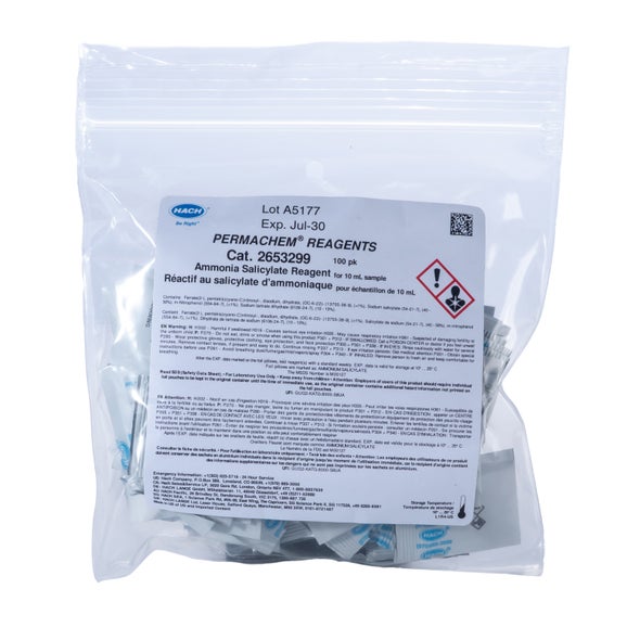 Ammonia Salicylate Reagent Powder Pillows, 10 mL, pk/100