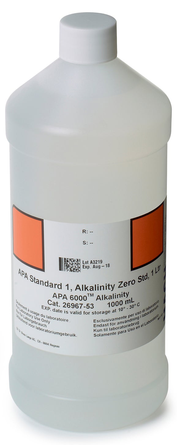 APA6000 Alkalinity Standard 1, Zero Standard, 1 L