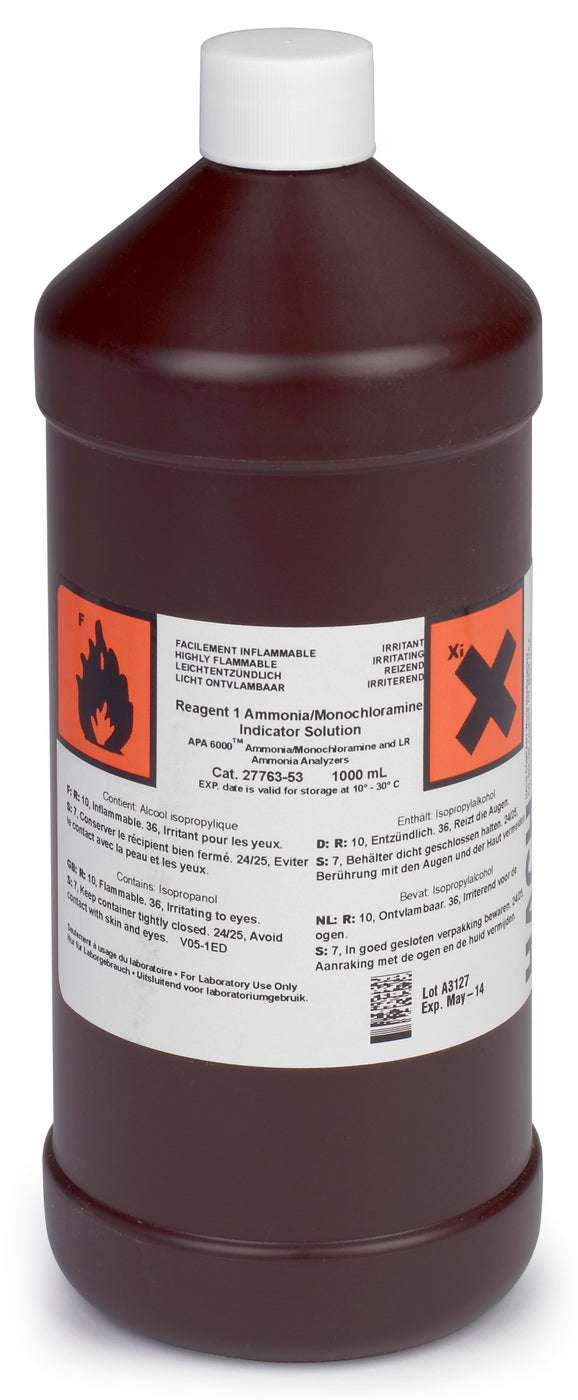 APA6000 Ammonia/Monochloramine Reagent 1, Indicator Solution, 1 L
