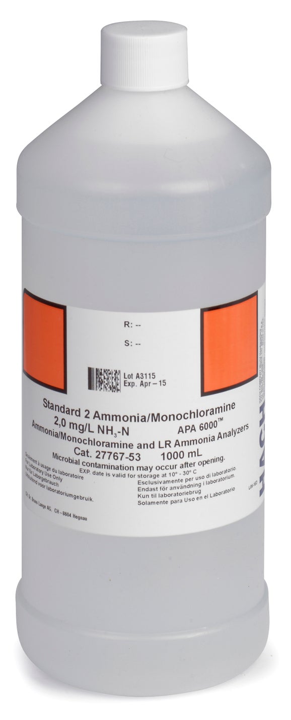 APA6000 Ammonia/Monochloramine, Standard 2, 2.0 mg/L NH3, 1 L
