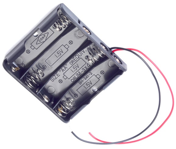 BATTERY HOLDER, 4 CELL, SIZE AA