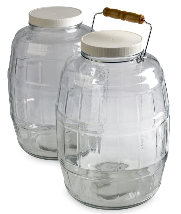 Bottle Set of 2, 2.5 Gallon Glass with Caps