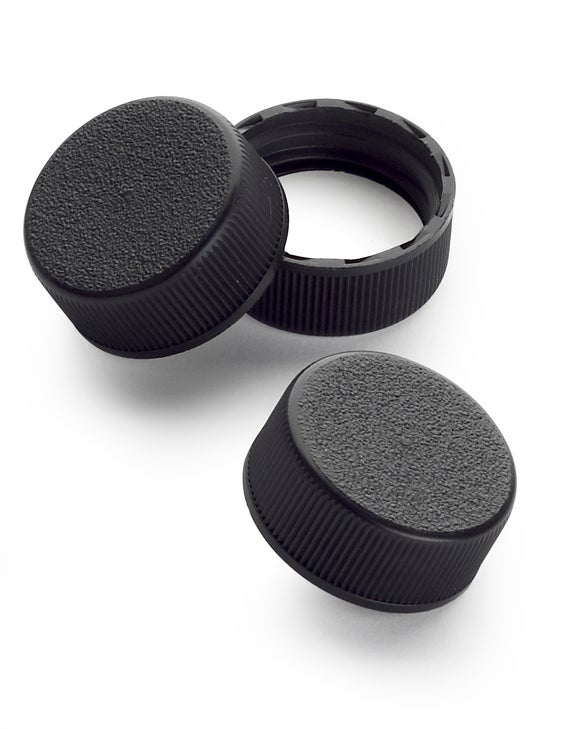 CAP, BLK PP 22-400 TFE/RBR PK/12