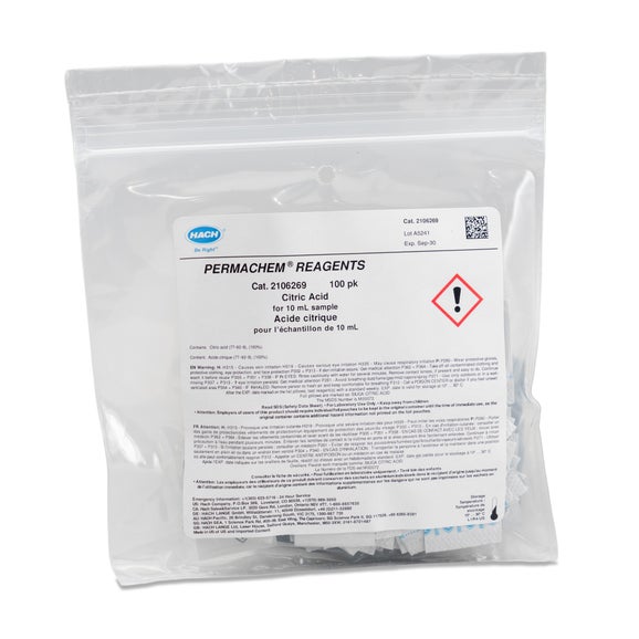Citric Acid Reagent Powder Pillows for Silica, 10 mL, pk/100