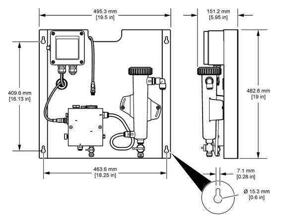 CLF10sc Free Chlorine Analyzer (Panel Only) with Combination pH Sensor