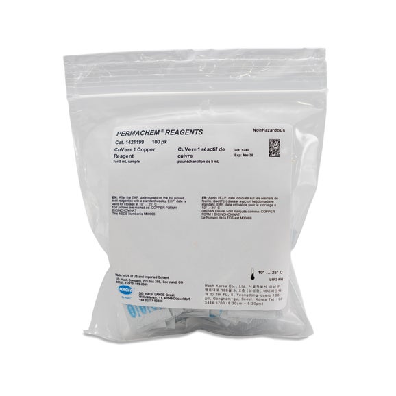 CuVer 1 Copper Reagent Powder Pillows, 5 mL, pk/100