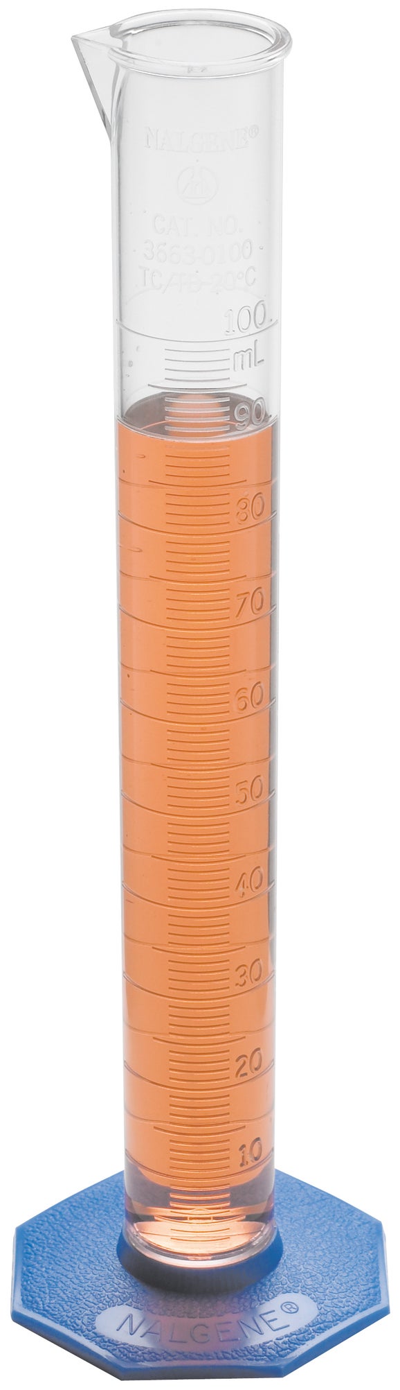 Cylinder, Graduated, Polymethylpentene, 25 mL +-0.3 mL, 0.5 mL divisions