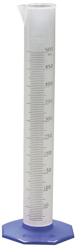 Cylinder, Graduated, Polypropylene, 25 mL +-0.3 mL, 0.5 mL divisions