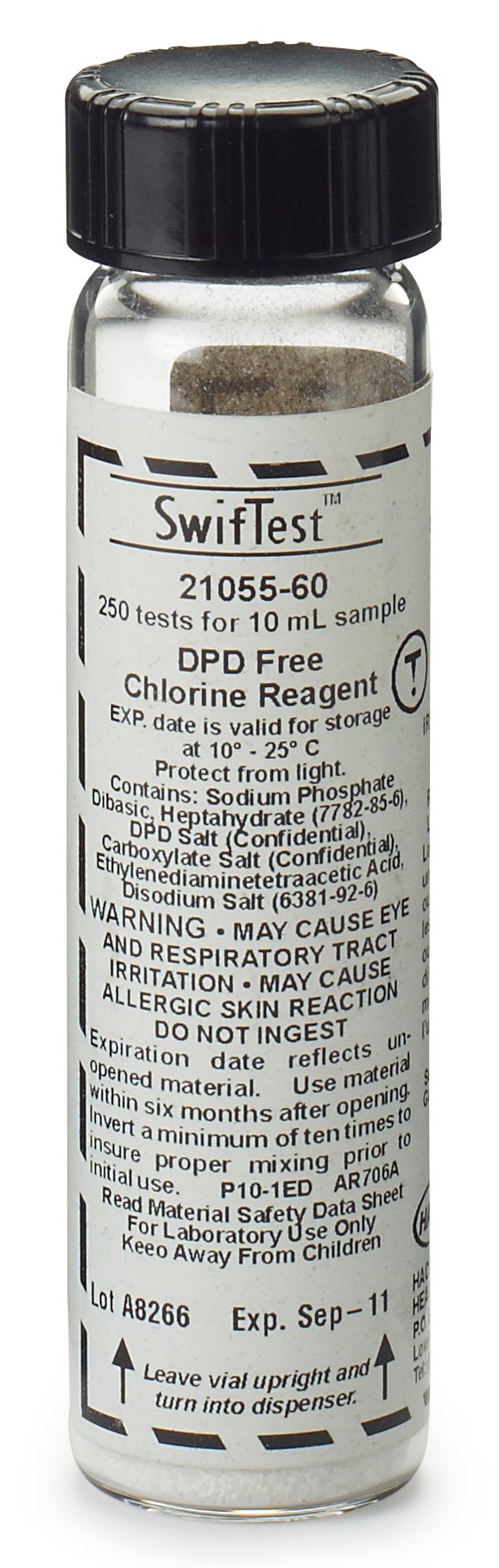 DPD Free Chlorine Reagent, SwifTest™ Dispenser Refill Vial, 250 Tests