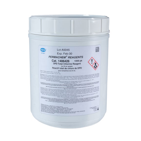 DPD Total Chlorine Reagent Powder Pillows, 25 mL, pk/1000