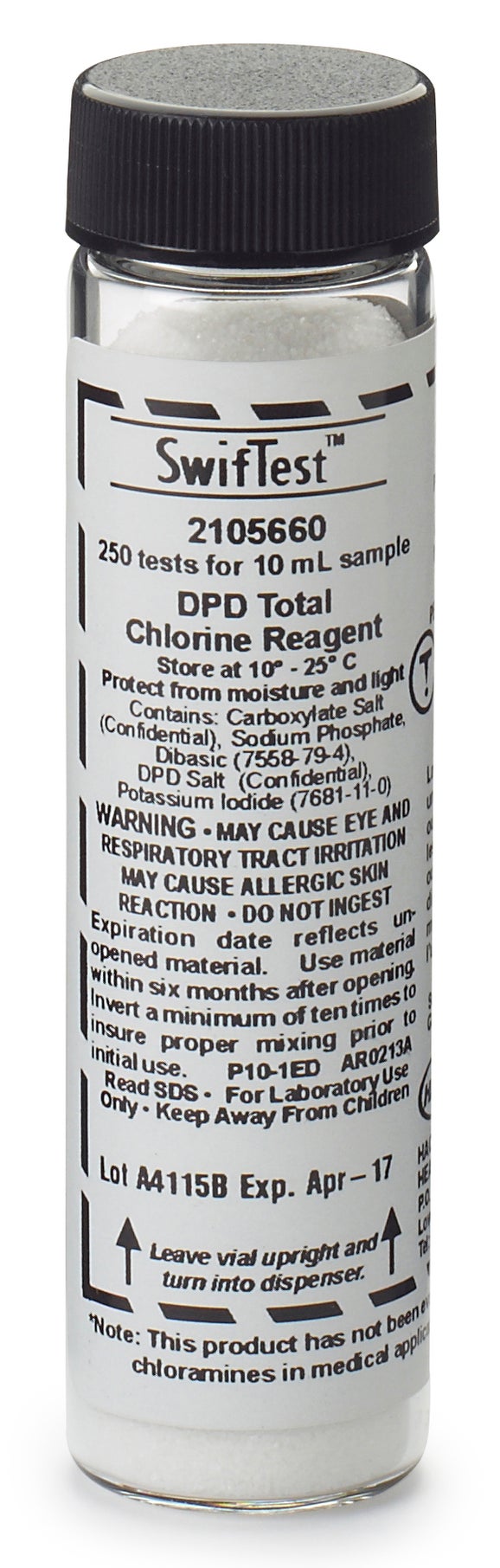 DPD Total Chlorine SwifTest™ Dispenser Refill Vial, 250 Tests