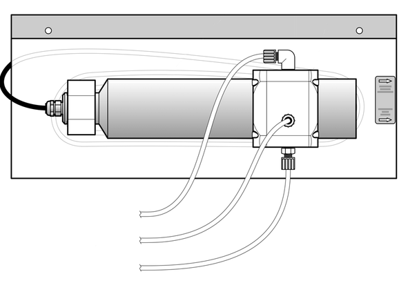 Flow through unit for NT3100sc 5 mm, Nitratax plus sc 5 mm, UVAS plus sc 5 mm probe