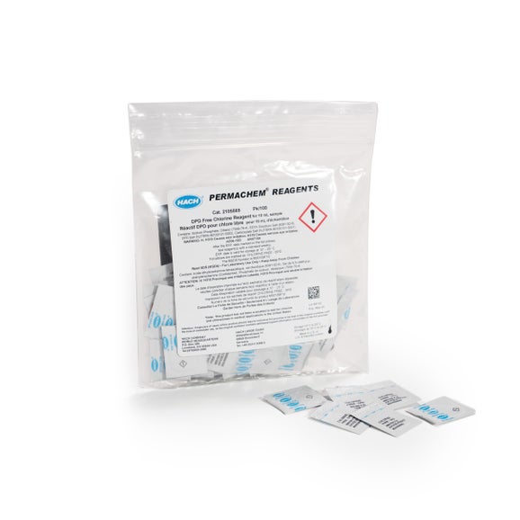 Free Chlorine DPD Reagent Powder Pillows, 10 mL, pk/100