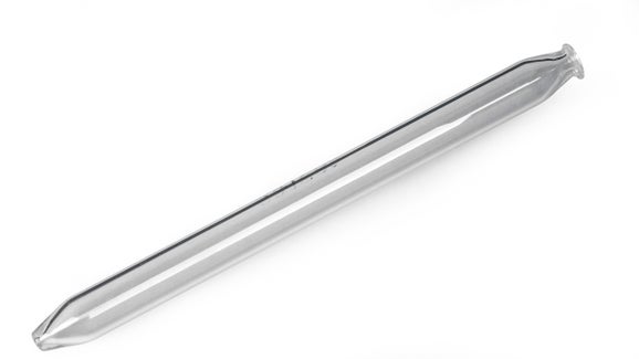 Glass tube for use with draw off pipettes