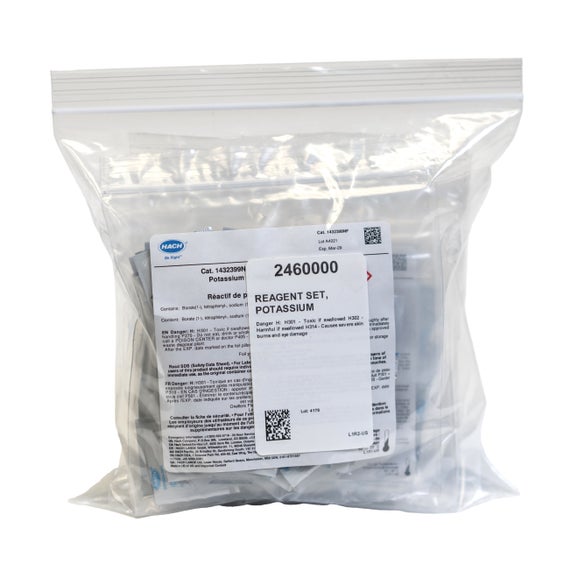 Potassium Reagent Set, Formaldehyde free, 0.1-7.0 mg/L K, 100 Tests