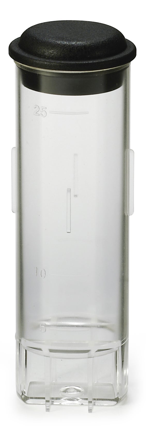 Sample cell 1 cm & 1 inch dual pathlength, round plastic, 1 pc, with cap