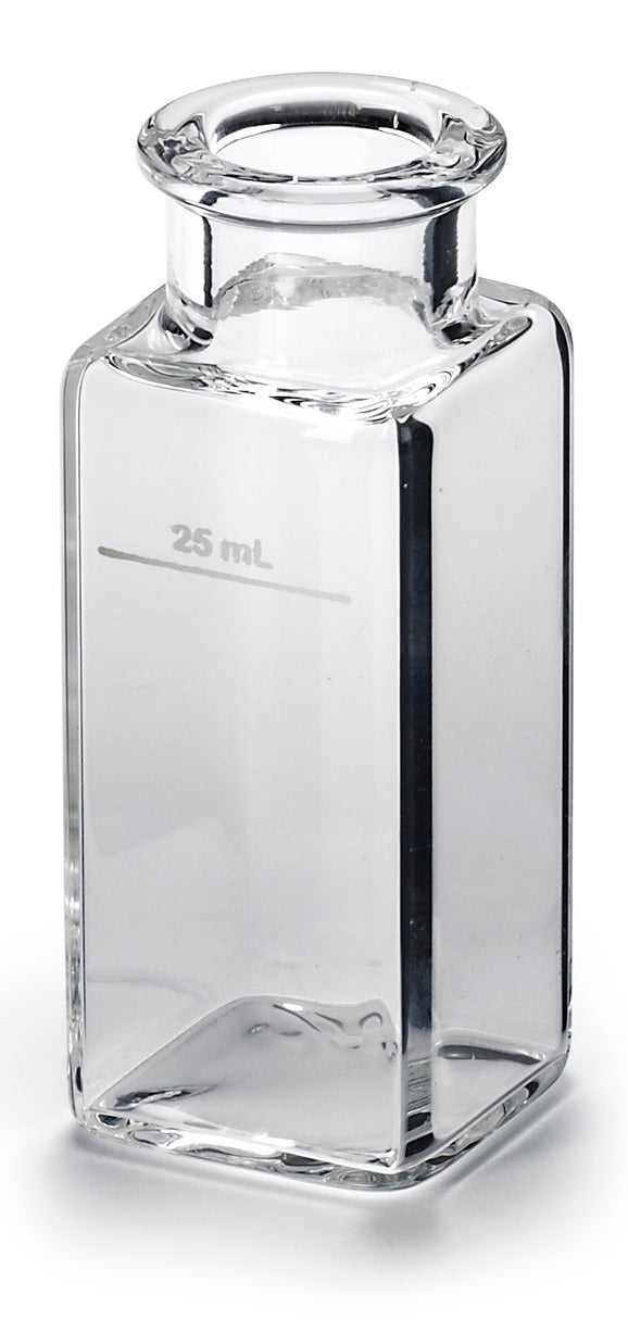 Sample Cell, glass, 1" square, 25 mL, unmatched pair, 2/pk