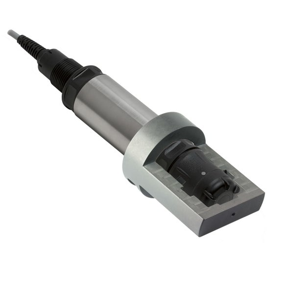 Hach LDO probe with sensor guard air blast accessory protects DO probe while cleaning in wastewater