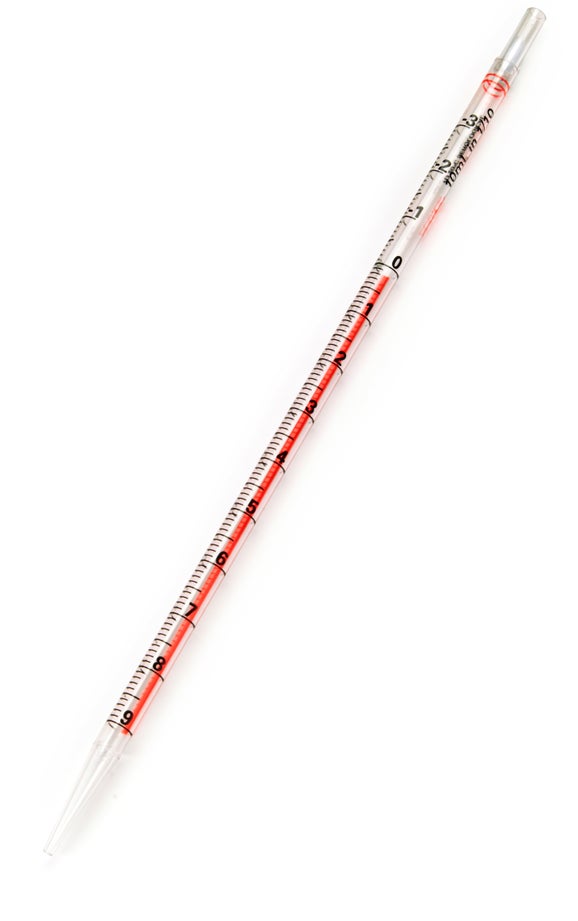 Serological Sterile Pipet, Polystyrene, 10 mL, Orange, 50/pk