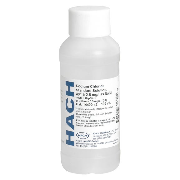 Sodium Chloride Standard Solution, 491 mg/L NaCl (1000 µS/cm), 100 mL
