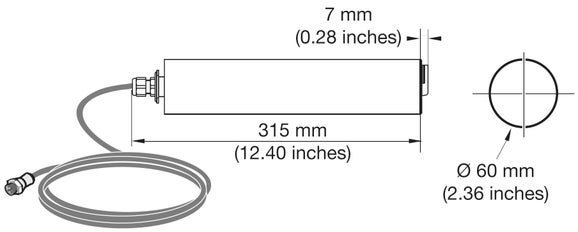 Solitax ts-line sc Turbidity (0.001-4000 NTU) and Suspended Solids (0.001-50 g/L) immersion probe, with wiper, PVC