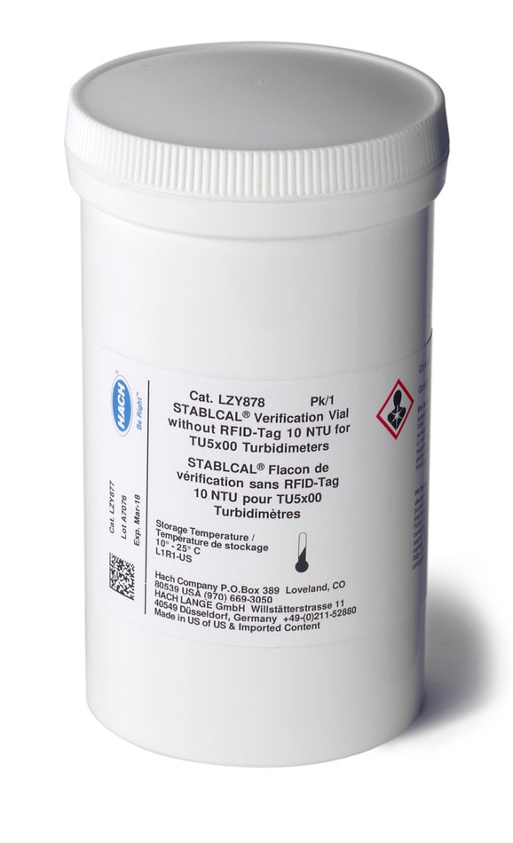Stablcal Verification Vial, 10 NTU, without RFID for TU5200, TU5300sc, and TU5400sc Laser Turbidimeters