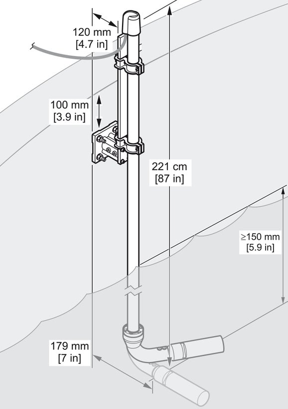 Stainless Steel pole mounting Kit, 10 cm
