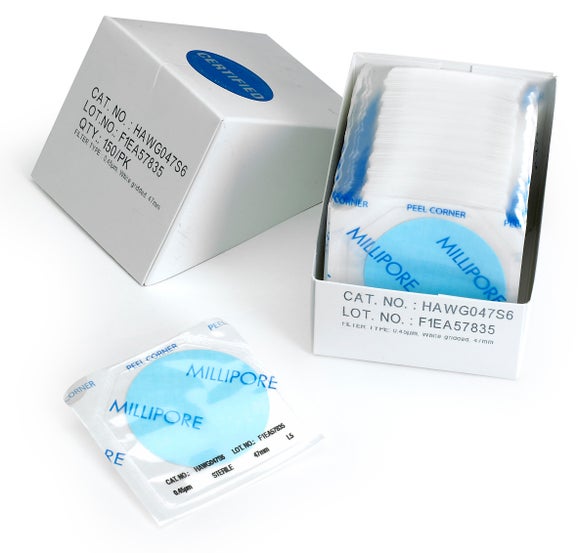 Sterile Membrane Filters, 47-mm, 0.45-µm, gridded, pk/150