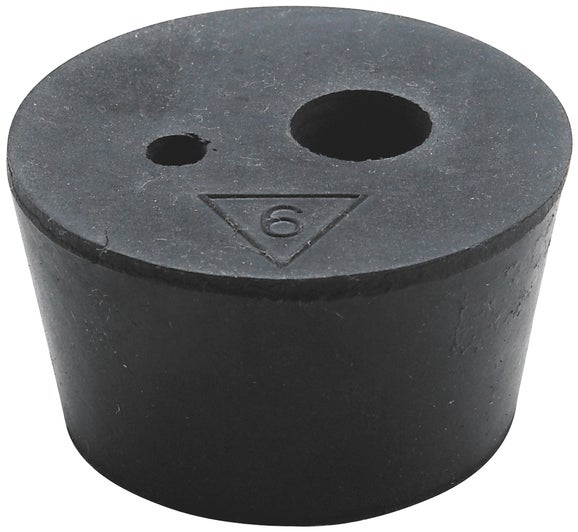 Stopper, Rubber, Two Hole, Size 9, 1/pk