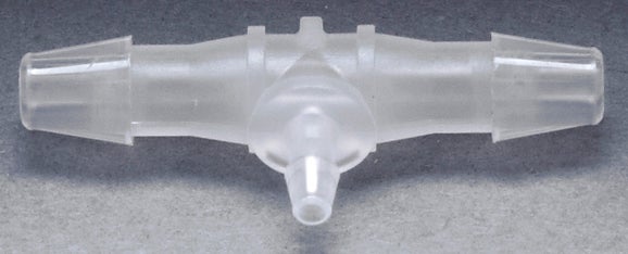 Tee Fitting, fits 2 of.125 Interior Diameter Tubing & fits 1 of .062 Interior Diameter Tubing