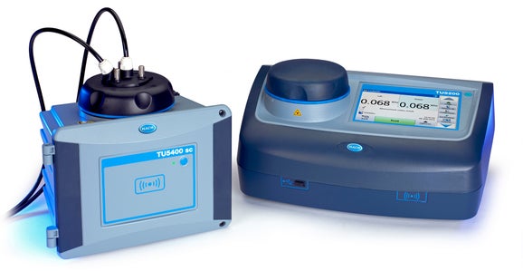 TU5400sc Low Range Laser Turbidimeter with Flow Sensor, Automatic Cleaning, RFID, and System Check, ISO Version with SC200 Controller (110-240V AC), 2 Channel