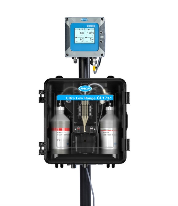 Ultra Low Range CL17sc Total Chlorine Analyzer with Standpipe Installation Kit, SC4500 Controller and Reagents
