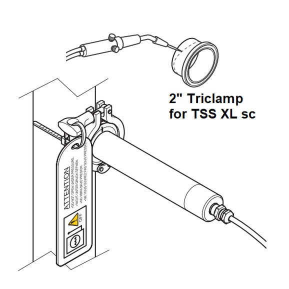 Weld-on fitting with 2" Triclamp connection, for TSS XL sc (unprocessed pipe end)