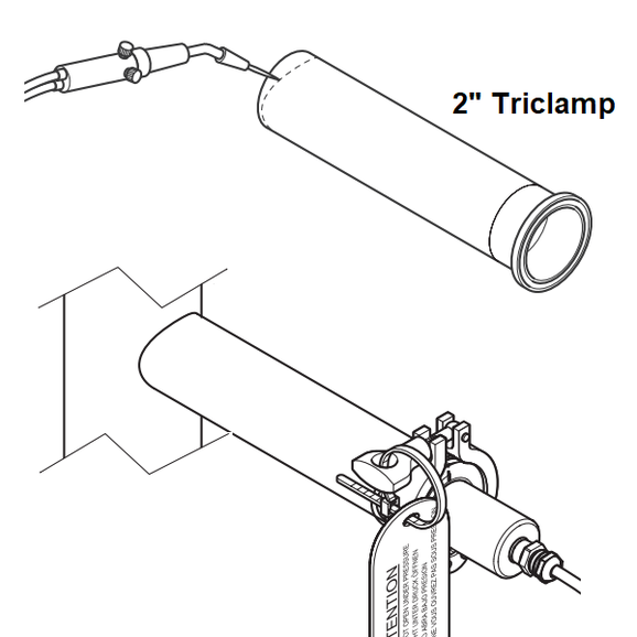 Welded branch for TSS sc TriClamp