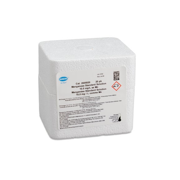 Manganese Standard Solution, 10 mg/L as Mn (NIST), pk/20 - 2 mL PourRite Ampules