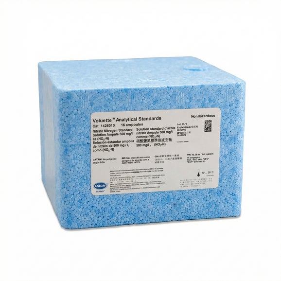 Nitrogen-Nitrate Standard Solution, 500 mg/L as NO3-N (NIST), pk/16 - 10 mL Voluette Ampules